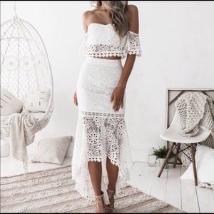 NWT Esley white two piece dress.